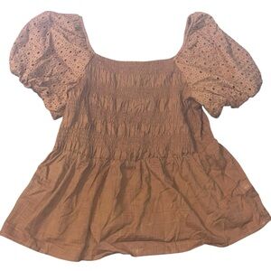 Maurice’s babydoll smocked blouse